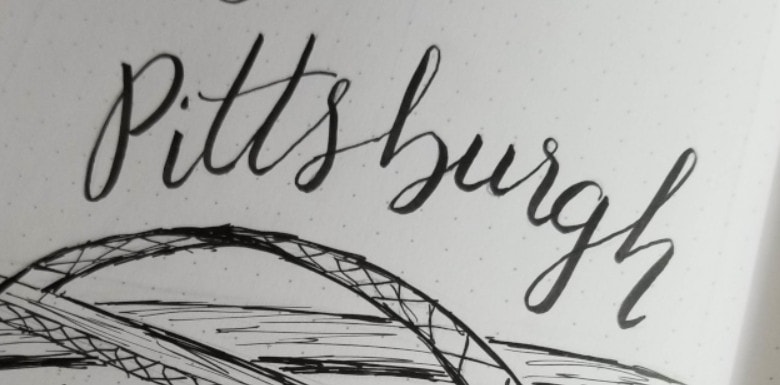 Pittsburgh Theme Bullet Journal Cover Page - June 2019 Bullet Journal Layout