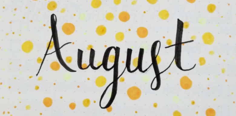 August 2019 Yellow Dot Cover Page - August 2019 Bullet Journal Layout