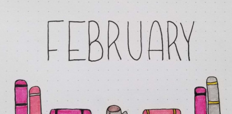 February 2020 Bullet Journal Layout and Setup - Book Theme